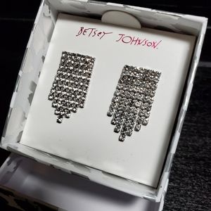 Betsey Johnson Crystal Waterfall Earrings